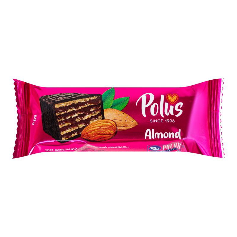 Торт вафельний глазурований POLUS Мигдаль 50г